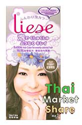 รูป Liese Ash Brown (ลิเซ่ แอช บราวน์) โฟมเปลี่ยนสีผม สีน้ำตาลเลือมทอง ปานกลาง